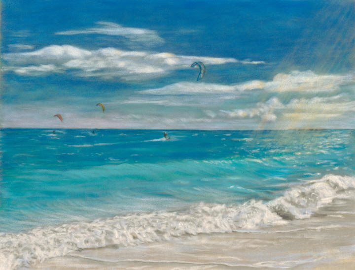 Kite-surfing on Kailua Beach